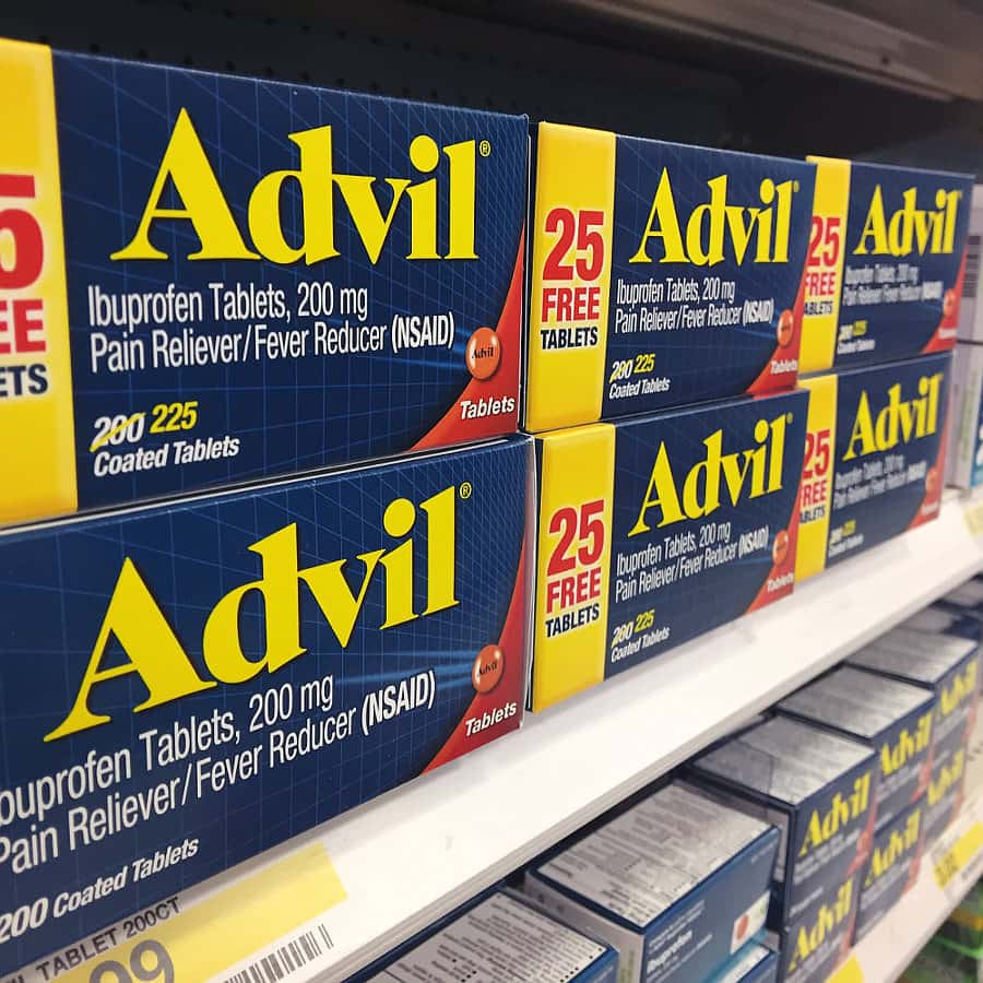 Boxes of Advil (ibuprofen) 200 mg