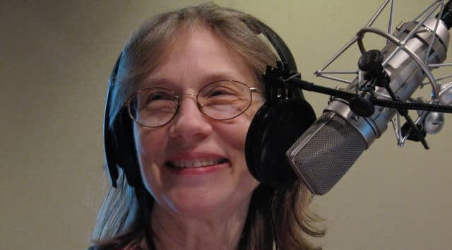 Terry Graedon recording the radio show.