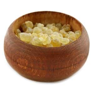 A bowl of Boswellia resin, also known as frankincense